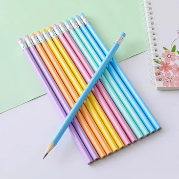 200 Персонализированных цветных деревянных карандашей Школьные декоративные ручки на заказ с ластиком Свадебный подарок на День рождения ребенка