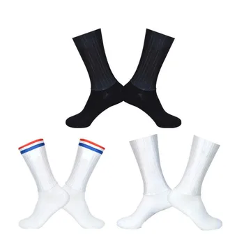 Мужские Бесшовные Велосипедные носки Черно-Белые Дорожные Велосипедные носки Уличного бренда Racing Bike Calcetines Ciclismo D005