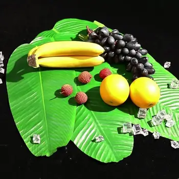 Водонепроницаемые искусственные тропические зеленые растения, листья банановой пальмы, украшение домашнего сада, свадебное украшение, коврик для стола, тарелка с фруктами