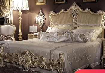 Кровать из массива дерева в европейском стиле, двуспальная кровать 1,8 метра, брачная кровать американского производства, мебель для спальни, модный новый стиль