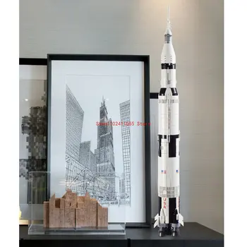 Строительные блоки Apollo Saturn V Launch, совместимые с 21309 10231 ракетными кубиками для космического запуска, Игрушки для детей