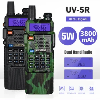 Рация Дальнего Действия Baofeng UV-5R 3800 мАч Большой Емкости Профессиональная uv5r Двухстороннее Радио Двухдиапазонные Радиолюбительские Трансиверы