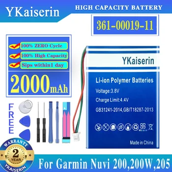Аккумулятор YKaiserin 2000mAh 361-00019-11 для Garmin Nuvi 3590, 3590LMT, 700 (3 провода), 710, 710T, 760, 760T, 765, 765T Batteria