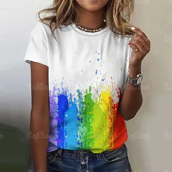 Модная красочная футболка с 3D-принтом Tie Dye, граффити, Летние мужские и женские футболки, уличная одежда, Футболки Harajuku, Топы, детская одежда Унисекс