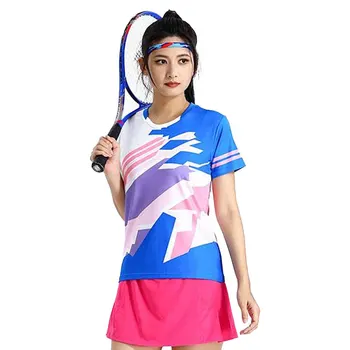 Новые футболки для бадминтона, женские футболки для гольфа и тенниса для девочек, трикотажные изделия для настольного тенниса, быстросохнущая спортивная футболка для волейбола
