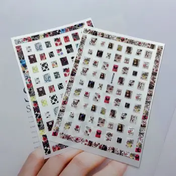50 листов наклеек для ногтей в стиле пленочных штампов для оптовой продажи