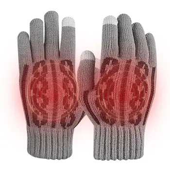 Вязаные перчатки Зимние с сенсорным экраном Плюс флисовые перчатки Женские зимние перчатки Теплые перчатки для верховой езды Женские перчатки для вязания крючком Уличные перчатки