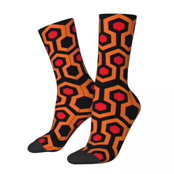 Блестящие носки из фильма ужасов, теплые носки с рисунком ковра в отеле Overlook, красные высококачественные женские мужские носки