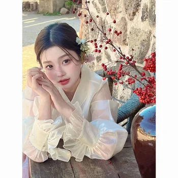 Новая летняя женская фотография Hanfu в корейском стиле Hanfu, одежда принцессы Яньцзи в этническом стиле, Старинное Модное платье феи.