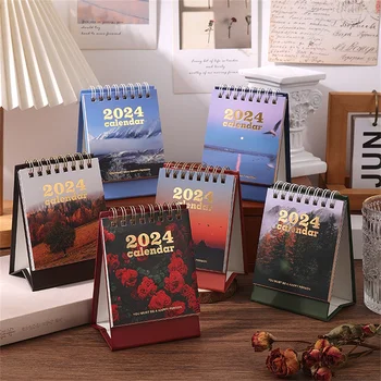 Маленький настольный календарь на тему декораций, мини-ежемесячный настольный календарь на 2024 год для планирования и организации дома или офиса