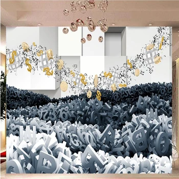 Пользовательские фотообои beibehang, большие настенные наклейки, 3D стереофоническая цифровая настенная бумага для телевизора на английском языке в гостиной