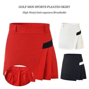 Женская Мини-юбка для гольфа С защитой от воздействия Влаги, Плиссированная юбка Для гольфа в стиле Пэчворк, Женские Теннисные Брюки-кюлоты с А-образной подкладкой, Быстросохнущие Тонкие Шорты