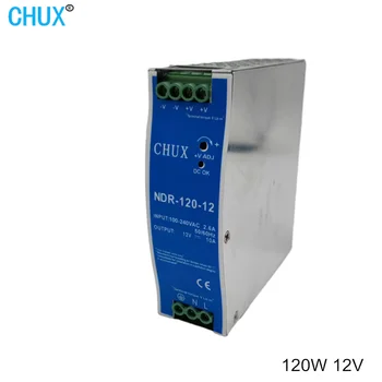 CHUX NDR120W 12 В переменного тока В постоянный Промышленный Импульсный источник питания DIN-рейка NDR Тип NDR-120W-12V Вход 100 В-220 В SMPS