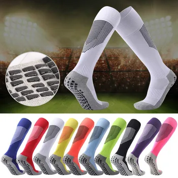Новые противоскользящие Дышащие мужские Летние хлопчатобумажные и резиновые носки для бега, Длинные футбольные носки, Высококачественные Мужские и женские Велосипедные носки