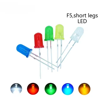 100шт F5 5mm DIP LED с высоким светоизлучающим диодом Синий Желтый Белый Зеленый Красный Быстрый медленный электронный компонент RGB DIY Kit