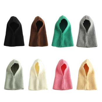 Однотонный вязаный шарф, шапка-шарф, шапка Теплый и модный зимний комплект для детей