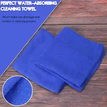 20шт Впитывающее полотенце из микрофибры для мытья автомобиля, домашней кухни, чистая тряпка для мытья посуды синего цвета
