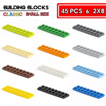 45шт Строительный блок 2X8 отверстий кирпич базовые аксессуары образование творчество совместимые брендовые строительные блоки игрушка