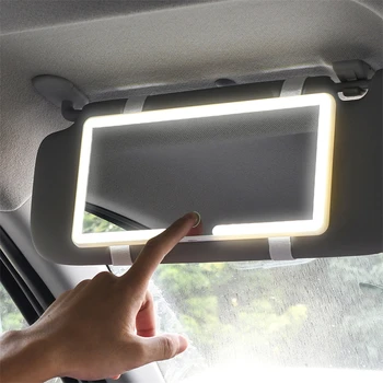 Трехрежимное Автомобильное Зеркало Для Макияжа HD LED с Солнцезащитным Козырьком |Регулируемым Сенсорным Экраном Auto Vanity Mirror для Внутреннего Зеркала Заднего Вида