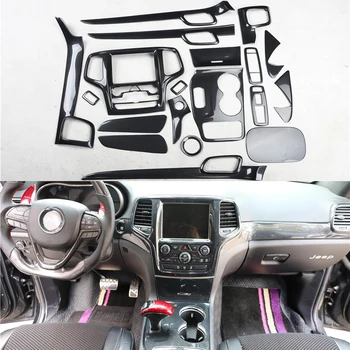 аксессуары для интерьера автомобиля из углеродного волокна для jeep grand cherokee 2014 2015 комплект переключателей стеклоподъемника панели передач приборной панели