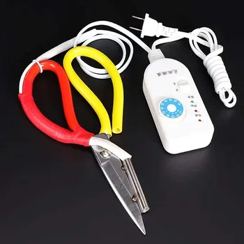 Электрические нагревательные ножницы с подставкой, терморезак для портновской ткани, набор инструментов для резки ткани