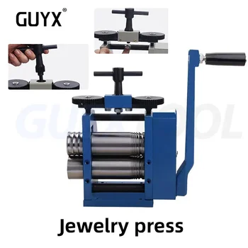 Ручной ювелирный прокатный стан GUYX Для изготовления золотых и серебряных блоков, Полукруглый Ювелирный пресс-кольцо, пластина для браслета, машина для прессования квадратной проволоки