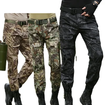 Многокамерные камуфляжные военные тактические брюки Армейские износостойкие походные брюки для пейнтбола с множеством карманов Охотничья одежда