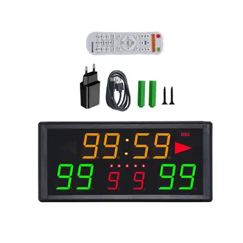 Цифровое табло со светодиодным дисплеем, часы для подсчета очков для бадминтона, футбола, волейбола