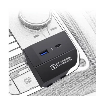 Автомобильное зарядное устройство USB Type C мощностью 27 Вт для лотка и подставки для хранения BMW X3 X4 IX3 2022 2023
