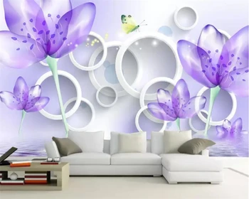 Beibehang Настенные обои прозрачный цветок мода 3D фон стены домашнее украшение гостиная спальня настенные 3D обои