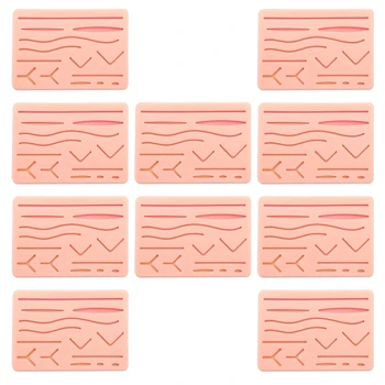 10-кратный набор для наложения кожных швов Комплект для наложения швов Накладка для травм Аксессуары для практики и тренировок