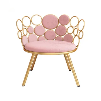 Скандинавские стулья для гостиной из кованого железа, домашняя мебель, Простое кресло для гостиной со спинкой дивана, Креативные стулья для макияжа в спальне
