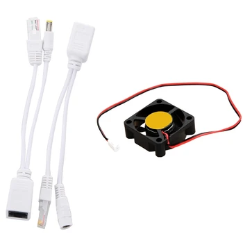Инжектор Poe-Адаптера Пассивного Питания по Ethernet + Комплект Разветвителей С 3010S 12V 0.06A Бесщеточным Охлаждающим Вентилятором постоянного Тока
