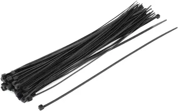 yoeruyo 50 шт, Нейлоновый Самоблокирующийся сетевой кабель, Стяжки на молнии, Ремни, застежки 3x250 мм, черный