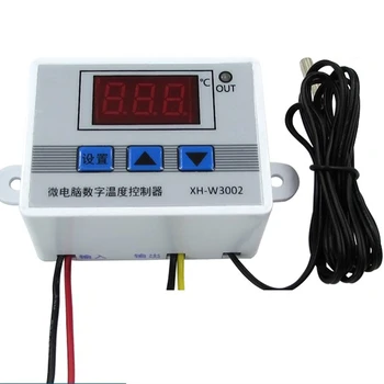 XH-W3002 220V Цифровой светодиодный регулятор температуры 10A Датчик переключения термостата с водонепроницаемым датчиком W3002