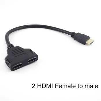 HDMI-совместимый кабель 1 В 2 Из кабеля-разветвителя с разъемом от мужчины до 2 женщин, адаптер-переключатель, конвертер для планшета HDTV XBOX 1080P