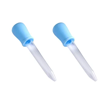 2X5 мл Прозрачная пластиковая Пипетка для жидких лекарств Синего цвета для ребенка
