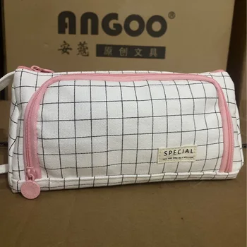 Сумка для ручек большой емкости, симпатичная Корейская ручная сумка с открытой стороной, Розовая сумка для канцелярских принадлежностей принцессы для девочек, студенческая линейка, чехол для хранения INS