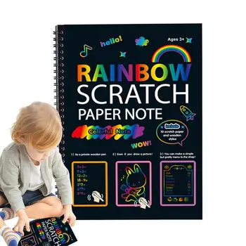 Скретч-арт для детей, набор для рисования из радужной бумаги, детские художественные поделки, мини-скретч-заметки, Волшебство