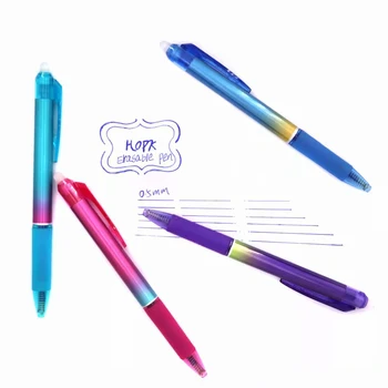 4 шт./компл. Стираемая ручка цвета радуги 0,5 мм Синяя/черная Стираемая ручка с моющейся ручкой для школьных канцелярских принадлежностей Канцелярские принадлежности