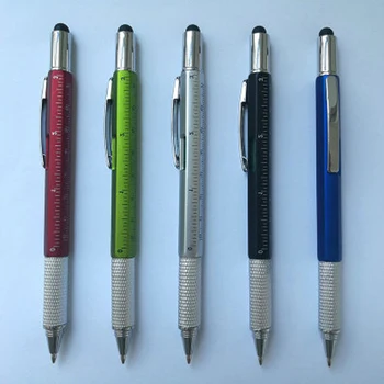 1 шт. Многофункциональная шариковая ручка с отверткой, линейка, стилус, Школьный канцелярский набор spirit level, канцелярские ручки