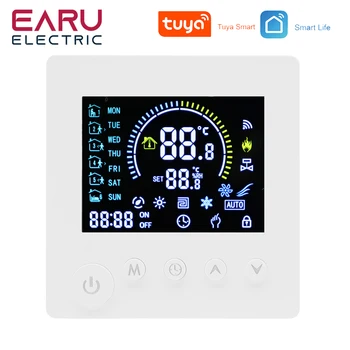 TUYA WiFi Термостат Регулятор температуры Водяной Электрический пол с подогревом TRV AC90V-240V 3A 16A Цифровой ЖК-дисплей Настенный