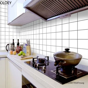 Маслостойкие наклейки на стену для кухонной мебели своими руками, Самоклеящаяся бумага для ванной комнаты, 3D Водонепроницаемые Виниловые обои для шкафа