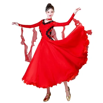 2023 Новое современное танцевальное платье, платье для бальных танцев, платье для соревнований по бальным танцам, платье для выступления в вальсе 305