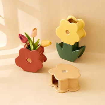 Керамические вазы Morandi Nordic Home Decoration Crafts Эстетическая гостиная Креативное сращивание для декоративных гидропонных цветов