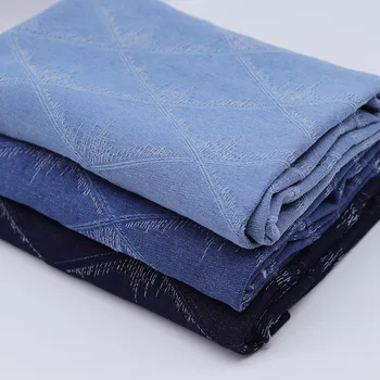 Клетчатая жаккардовая джинсовая ткань после стирки, модная высококачественная джинсовая ткань для шитья своими руками, брюки, блейзер, ткани 50x170 см