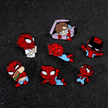 Брошь на булавках с супергероями Marvel, Значок Человека-паука 