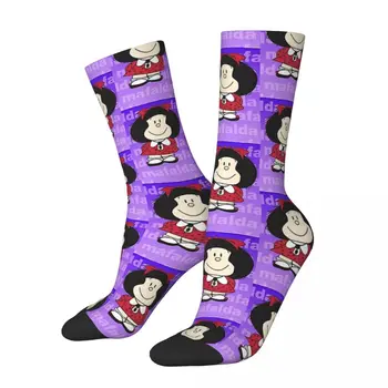 Веселые зимние носки унисекс Mafalda Heart, походные счастливые носки, уличный стиль, сумасшедший носок