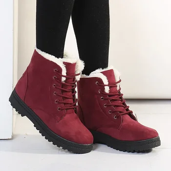 Женские ботинки, женские ботинки на каблуке для зимы 2023, трендовые ботильоны на меху, зимние ботинки на платформе Bota Feminina, легкая короткая зимняя обувь Женская