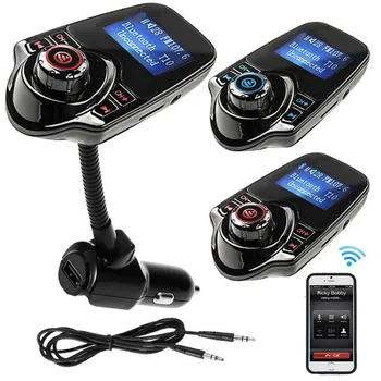 Беспроводной FM-модулятор AUX Аудио MP3-плеер USB Автомобильное зарядное устройство Громкая связь Bluetooth-совместимый автомобильный комплект FM-передатчик Автомобильные аксессуары